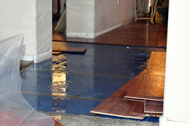 Professional Water Damage Restoration technician working in Evansville, WI
